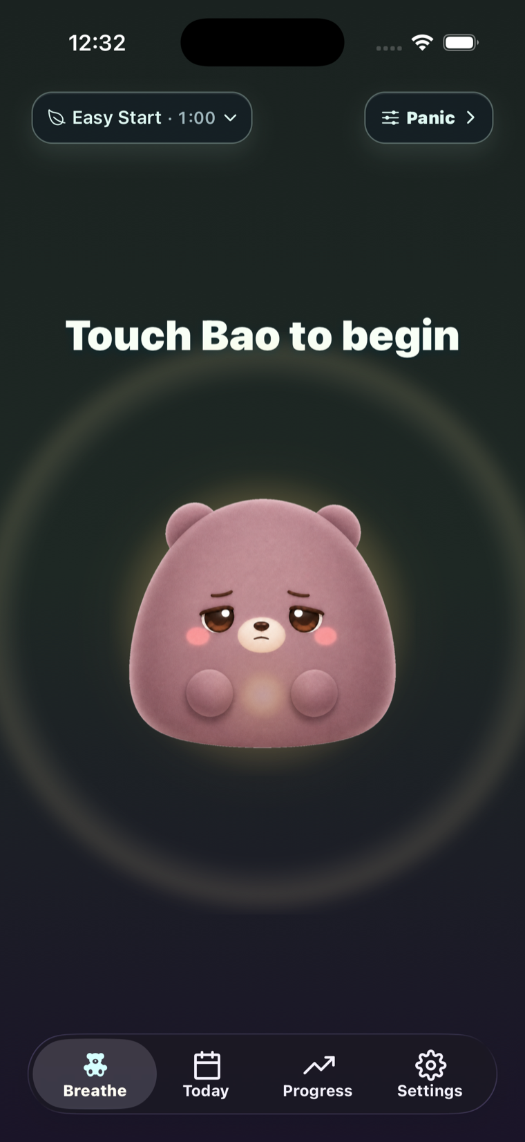 Bao app — the Breathe screen