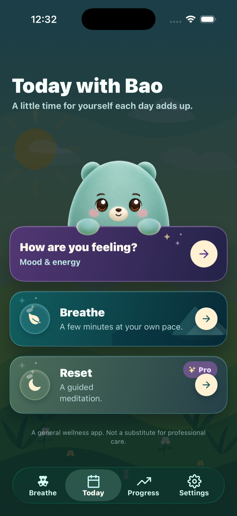 Bao app — Today screen